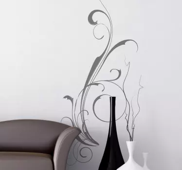 Sticker decorativo linea astrazione vegetale - TenStickers