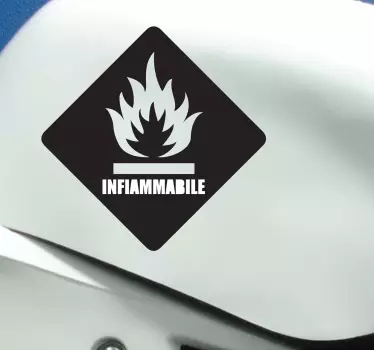 Sticker decorativo logo infiammabile 2 - TenStickers