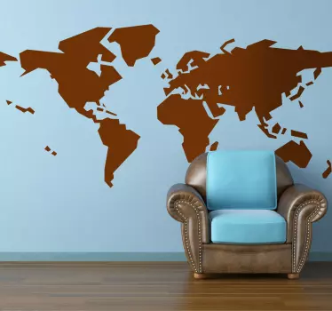 Sticker decorativo mappamondo astratto - TenStickers