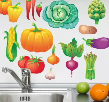 Sticker decorativo misto ortaggi - TenStickers
