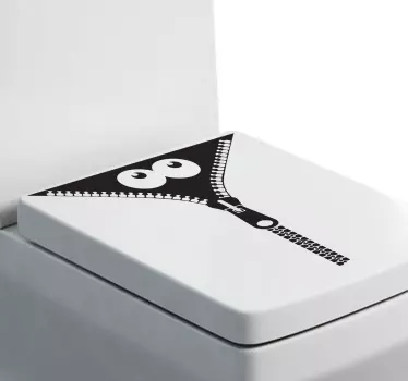 Adesivo bagno mostro cerniera - TenStickers