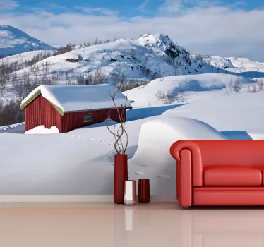 Sticker decorativo paesaggio neve - TenStickers