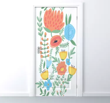 Sticker decorativo papaveri stilizzati - TenStickers