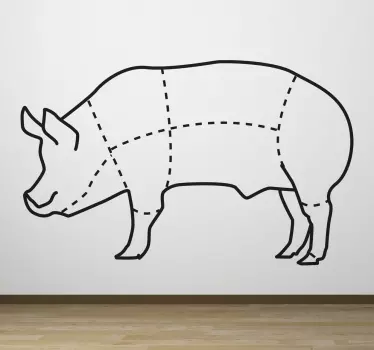 Sticker decorativo parti suino - TenStickers