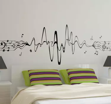 Sticker decorativo pentagramma sinusoidale - TenStickers