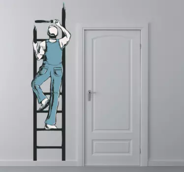 Sticker decorativo pittore su scala - TenStickers