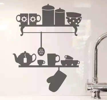 Adesivo cucina con scaffali - TenStickers