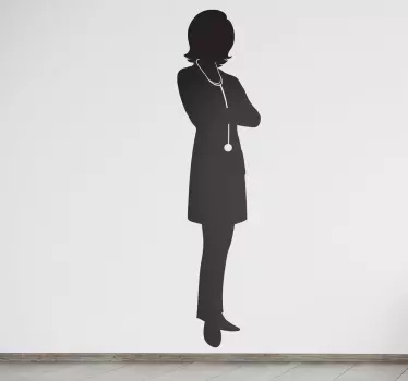 Sticker decorativo silhouette dottoressa - TenStickers