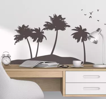 Sticker decorativo silhouette isola deserta - TenStickers