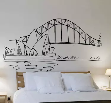 Sticker decorativo silhouette opera Sydney - TenStickers