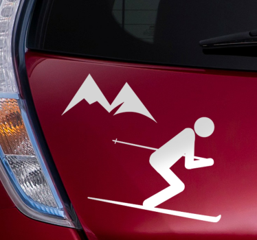 Sticker decorativo silhouette sciatore - TenStickers