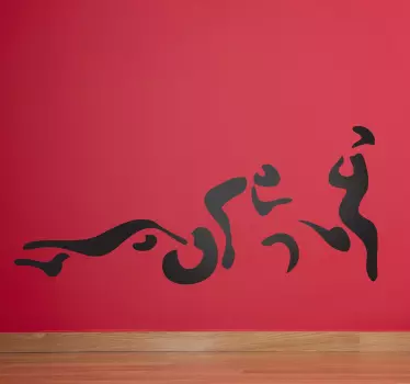 Adesivo murali soggiorno silhouette triathlon - TenStickers