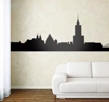 Sticker decorativo silhouette Varsavia - TenStickers