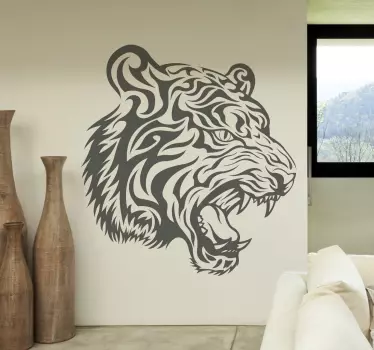 Sticker decorativo tigre ruggente - TenStickers