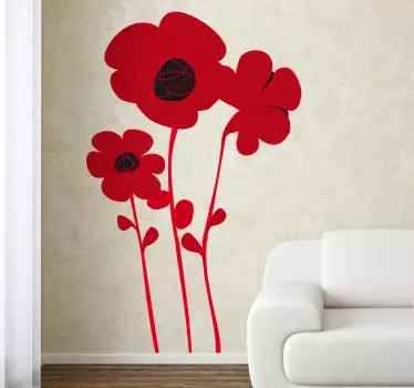Sticker decorativo tre papaveri - TenStickers