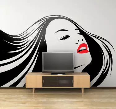 Sticker decorativo viso ragazza 50 - TenStickers