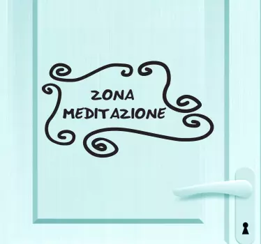Adesivo per porta zona meditazione - TenStickers