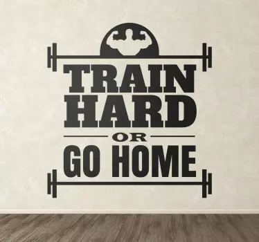 Sticker fitness train hard - TenStickers