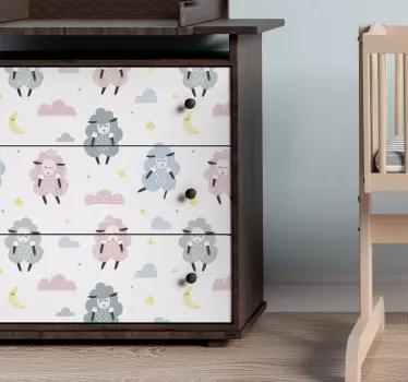 Sticker adesivo con pecorelle stile cartoon - TenStickers