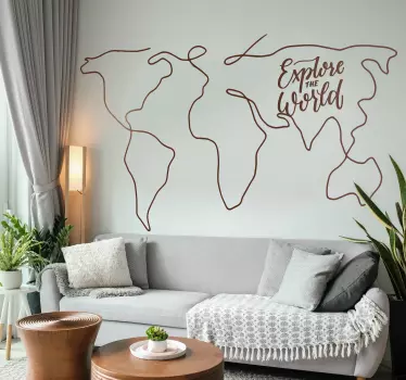 Adesivo murale mappamondo esplorare il mondo - TenStickers