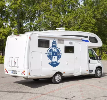 Adesivo per camper con faro e bussola - TenStickers