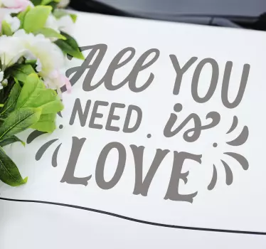 Adesivo personalizzato matrimonio all you need is love - TenStickers