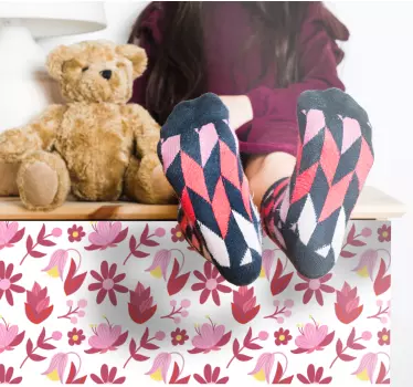 Carta adesiva per mobili motivo floreale rosa - TenStickers
