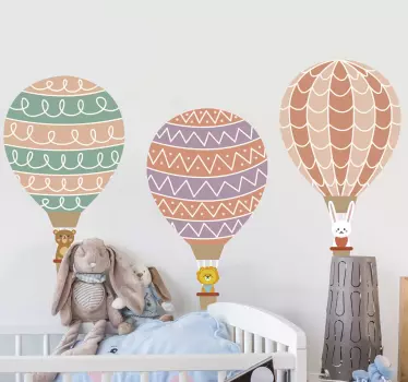 Adesivo murale bambini illustrazione mongolfiere - TenStickers