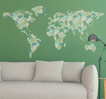 Adesivo con la mappa del mondo - TenStickers