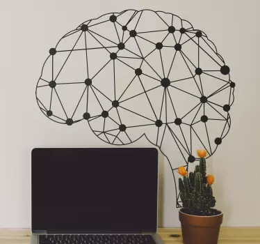 Sticker scienza Cervello geometrico - TenStickers