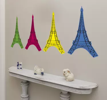 Sticker Torre Eiffel stile pop art - TenStickers