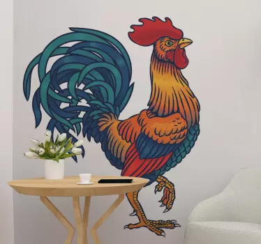 Sticker uccello Feroce gallo - TenStickers