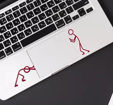 Adesivo per pc con omini stilizzati che spingono - TenStickers