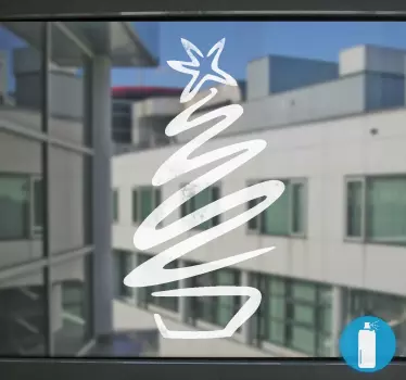 Vetrofania Natale Albero Effetto Neve - TenStickers