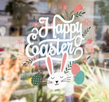 Vetrofania Coniglietto Happy Easter - TenStickers