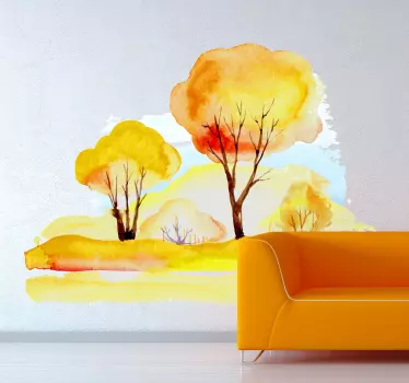Wall sticker alberi acquerello - TenStickers