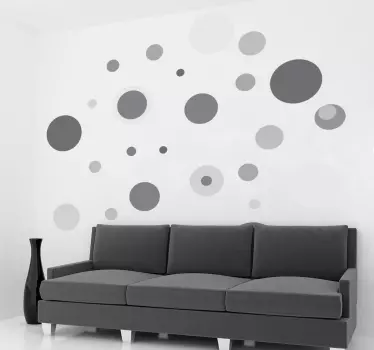 Set di 42 Adesivo murale cerchi grigi - TenStickers