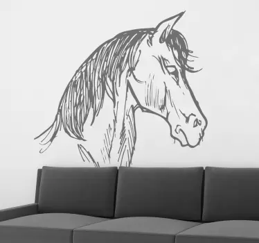 Wall sticker schizzo testa del cavallo - TenStickers