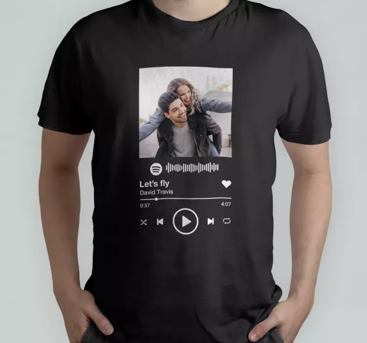 Spotify con t-shirt con testo e immagine - TenStickers