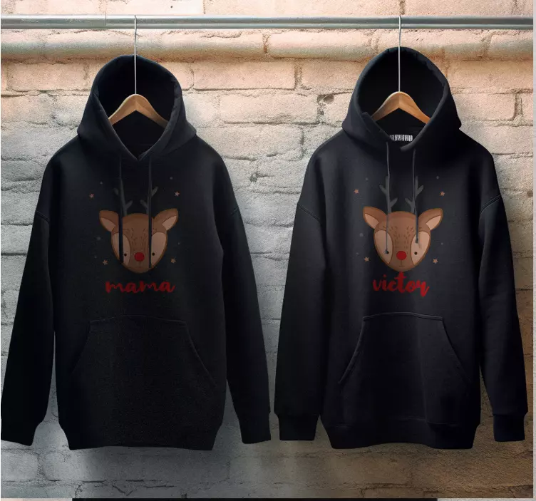 Felpa personalizzabile renna di Natale - TenStickers