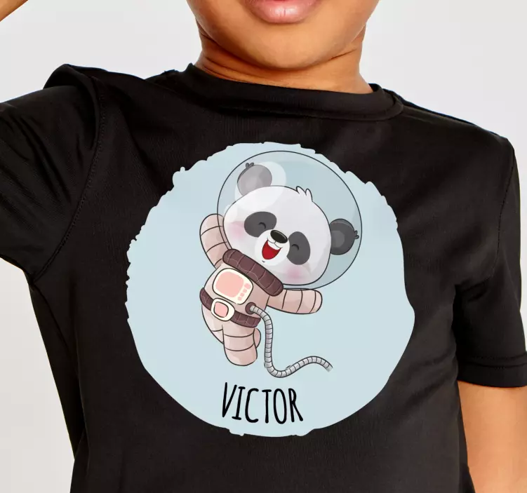 T-shirt bebè Simpatico panda per ragazzo con nome - TenStickers