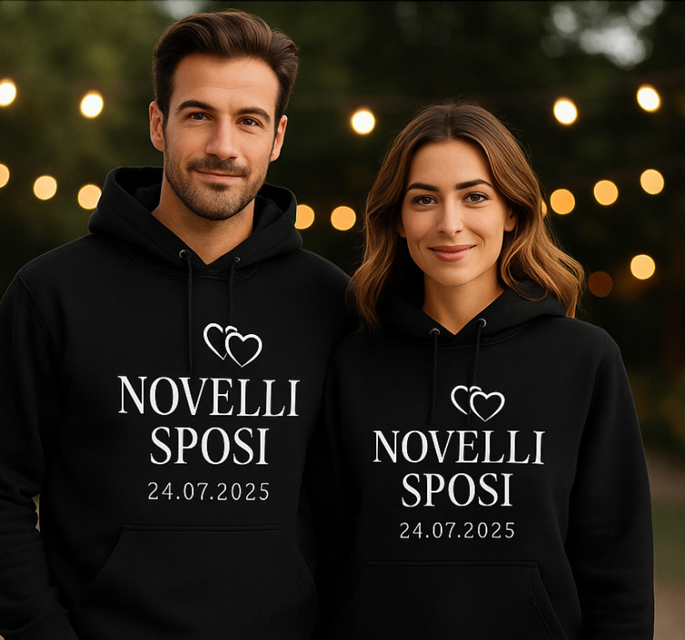Felpa appena sposati in italiano - TenStickers