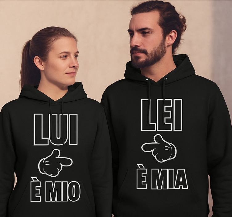 Felpa per copia lui è mio e lei è mia - TenStickers