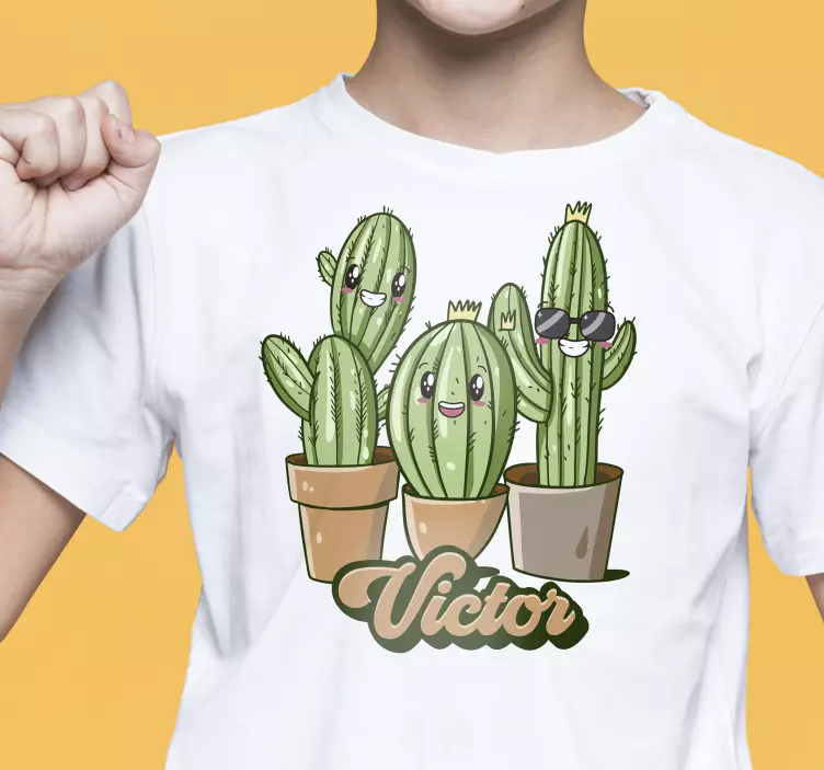 Maglietta infantile famiglia di cactus personalizzata - TenStickers