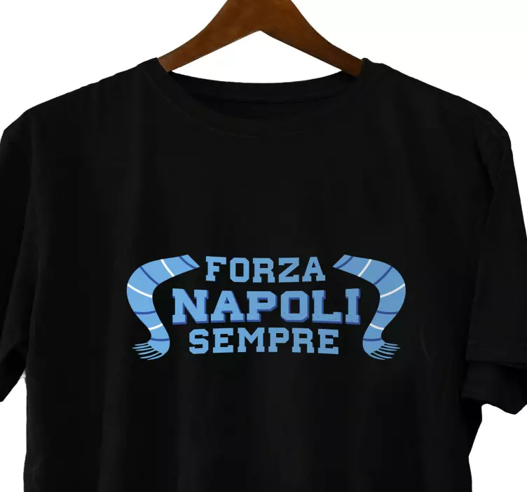 maglietta nera forza Napoli sempre - TenStickers