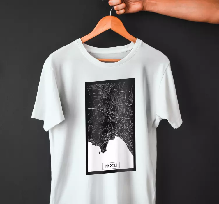 maglietta per uomo Napoli carta topografica - TenStickers