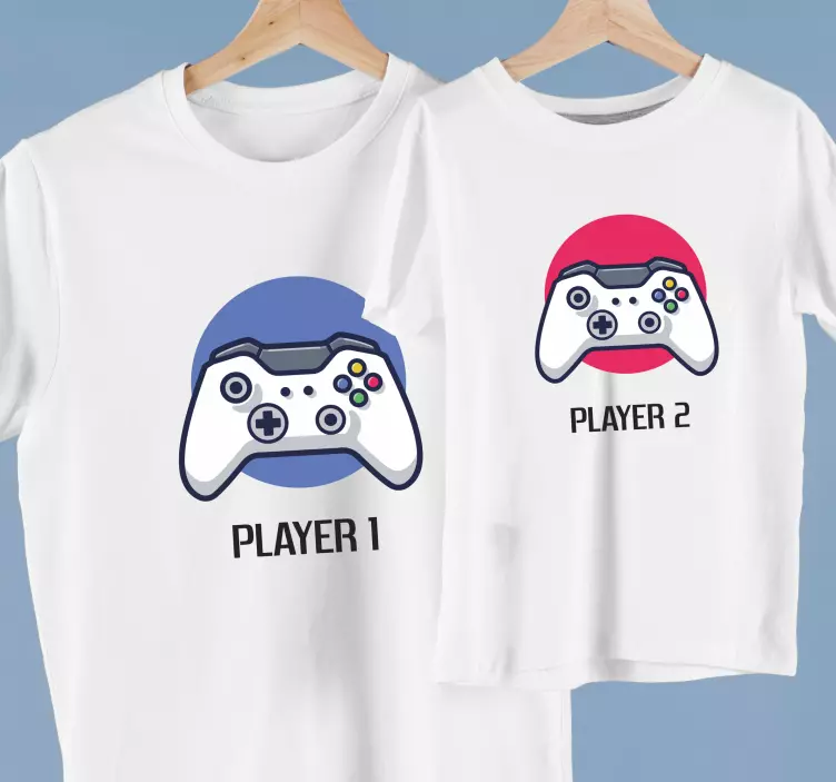 T-shirt padre e figlio Joystick con controllo e jugador - TenStickers