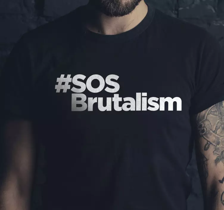maglietta uomo SOS Brutalism nera - TenStickers