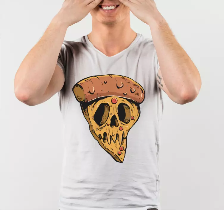 Magliette grafica pizza teschio - TenStickers
