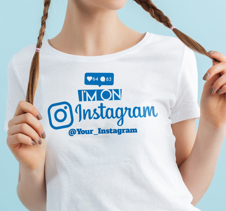 Magliette con nome stampe giovani personalizzabili instagram - TenStickers